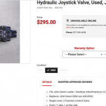 Hydraulic Joystick Valve for Loaders and Backhoes Hydraulic Joystick Valve for Loaders and Backhoes